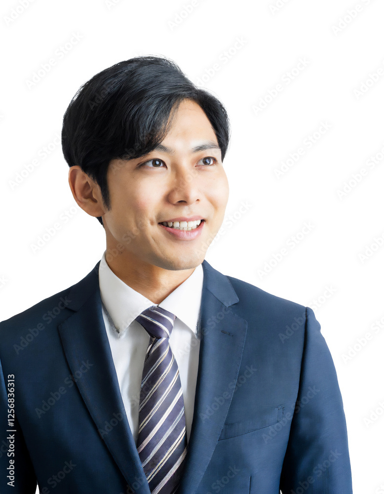 Portrait of only one Man. White Background. Portrait of only one Man. White Background.