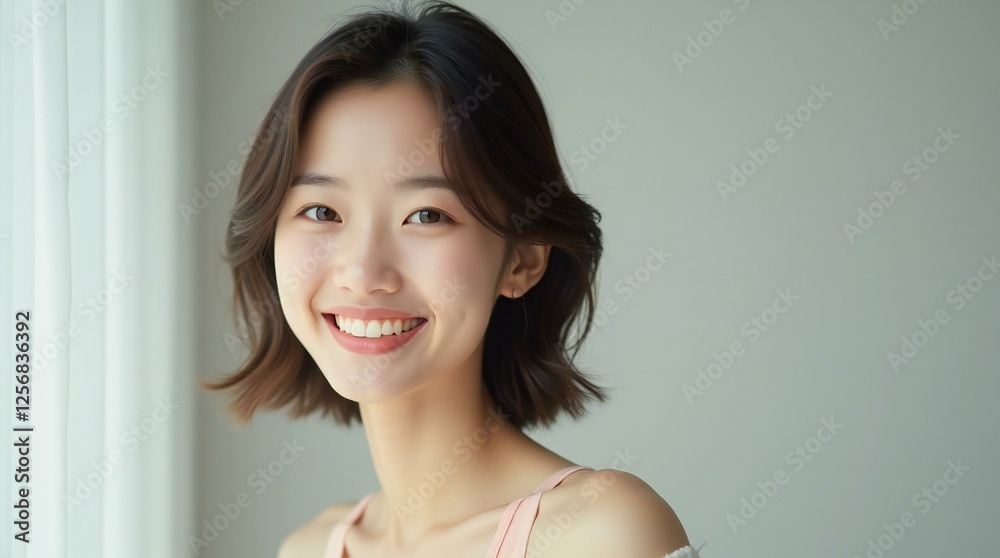 Happy Woman Smiling Face Portrait. Happy Woman Smiling Face Portrait.