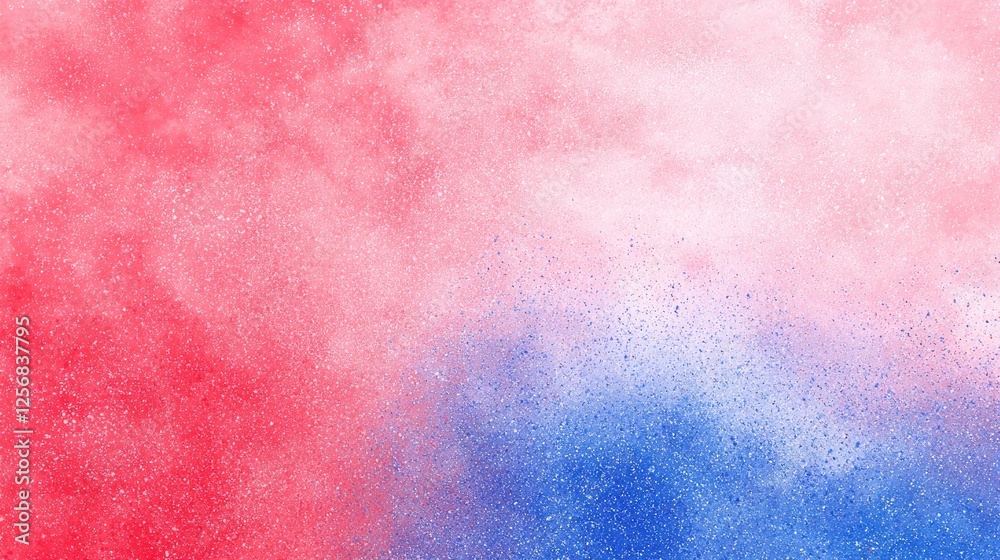 Fototapeta premium Red blue powder explosion, abstract art background