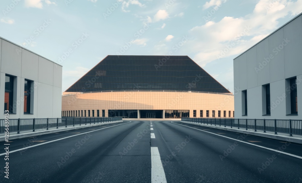 Empty road amidst buildings against sky architecture photographyarchitecture city building urban design exterior background tourism