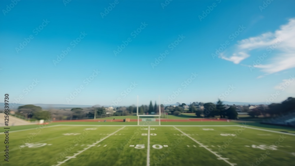 Fototapeta premium Long-range view of a football field
