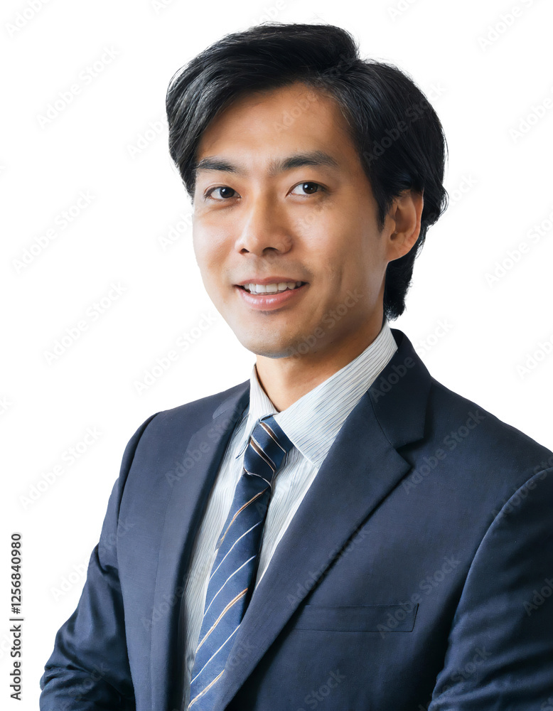 Portrait of only one Man. White Background. Portrait of only one Man. White Background.