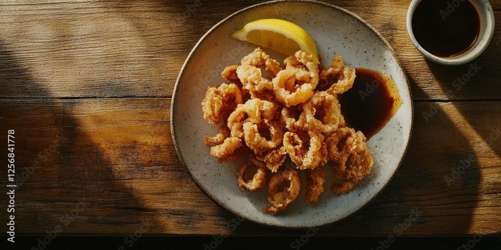 Crispy Fried Calamari with Lemon and Soy Sauce Crispy Fried Calamari with Lemon and Soy Sauce