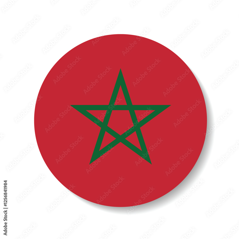 Morocco flag circle icon vector illustration Morocco flag circle icon vector illustration