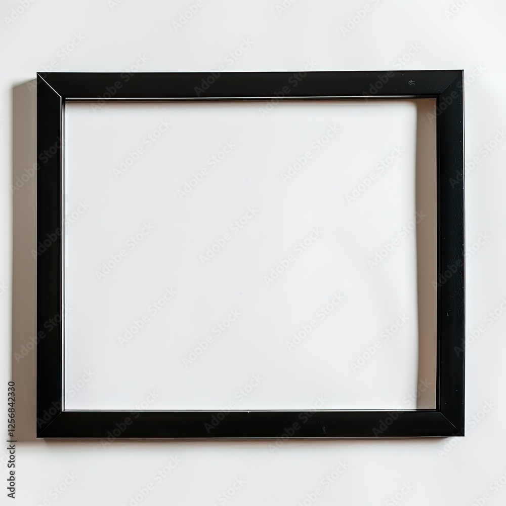 A simple black picture frame with a blank interior, ready for artwork or photographs. isolated on white background A simple black picture frame with a blank interior, ready for artwork or photographs. isolated on white background