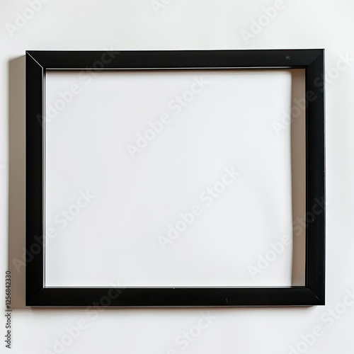 A simple black picture frame with a blank interior, ready for artwork or photographs. isolated on white background