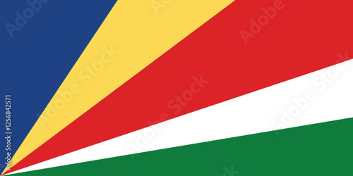 Seychelles flag official size and color standards vector illustration