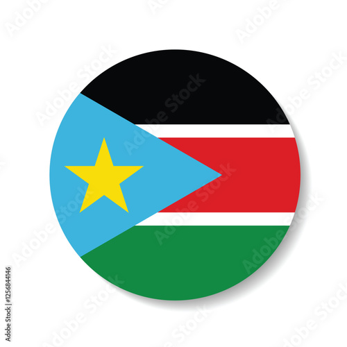 Free Download South Sudan flag circle icon vector illustration - GFXLoad