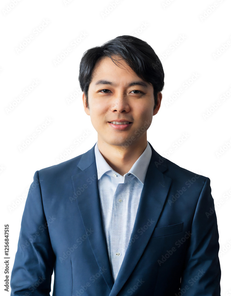 Portrait of only one Man. White Background. Portrait of only one Man. White Background.