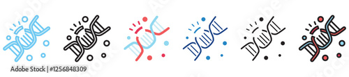 Genome multi-style icon, outline, flat, glyph, dual tone, line color. use for UI, UX, app and web development, digital or print. for digital industry, education, technology.
