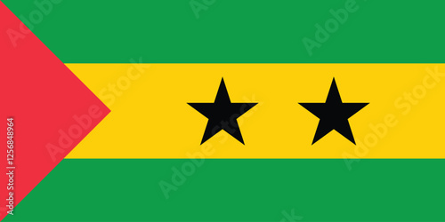 Sao Tome and Principe flag official size and color standards vector illustration