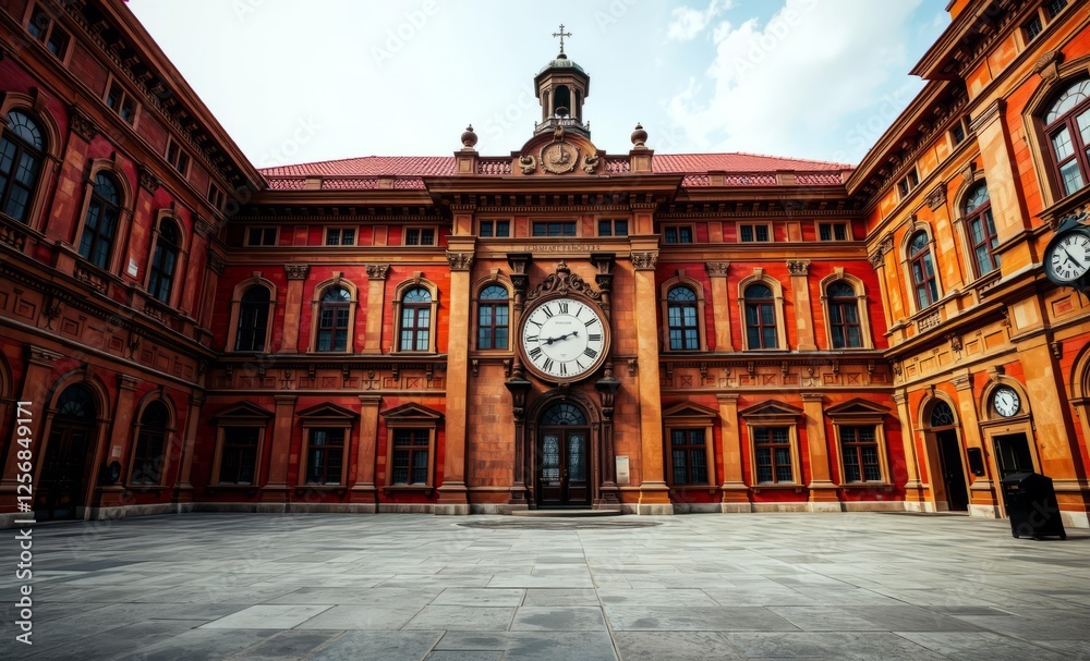 Architectural photography of the clock museum restored building in ploiesti city romania where hundreds of rare vintage clocks are to be found architecture photographyarchitecture city building urban