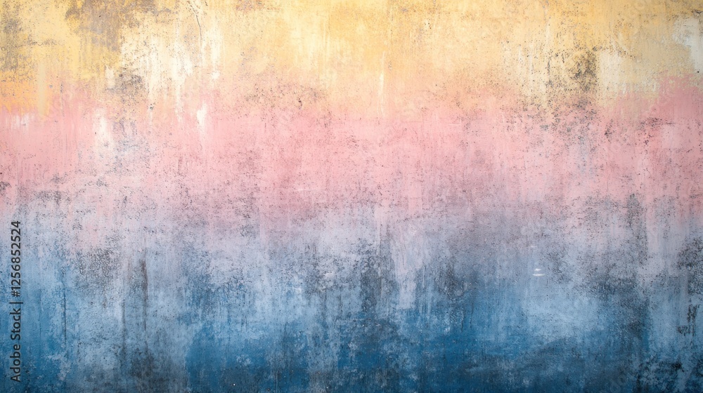 Obraz premium Pastel Hues on Weathered Wall: A Textured Background
