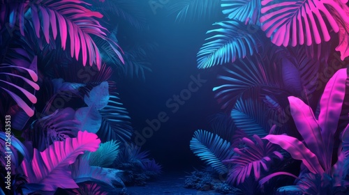 Neon Jungle Plants: A Vibrant Tropical Paradise