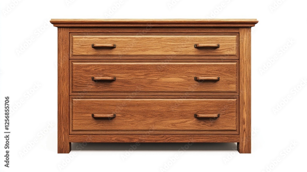 Wooden Chest of Drawers Isolated on White Background Wooden Chest of Drawers Isolated on White Background