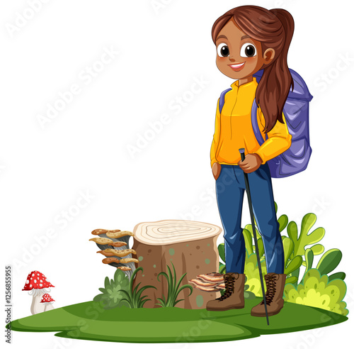 Young Girl Hiking in Nature