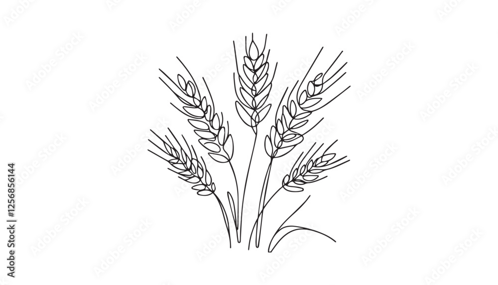 Continuous one single minimal line drawing nature