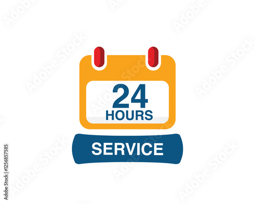 24 hours service icon. 24 hour customer support symbol. 24h discount offer. 24hr delivery service icon.