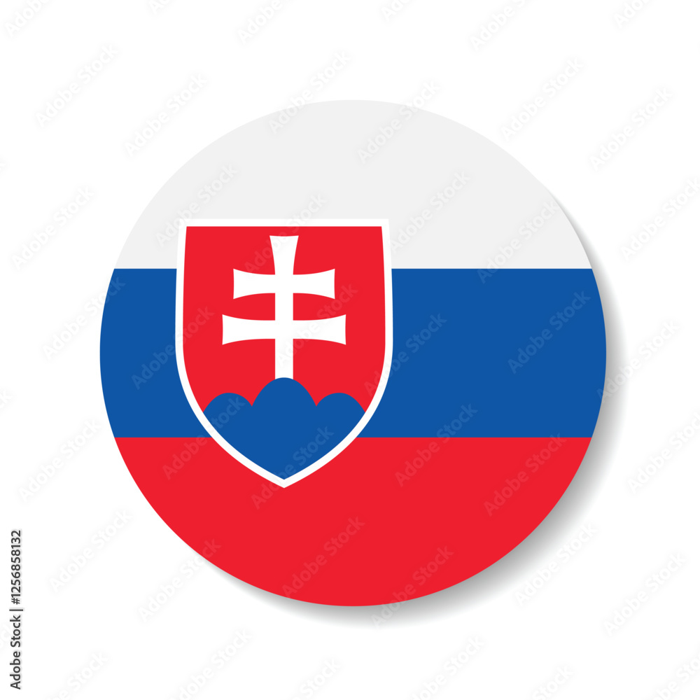 Obraz premium Slovakia flag circle icon vector illustration design