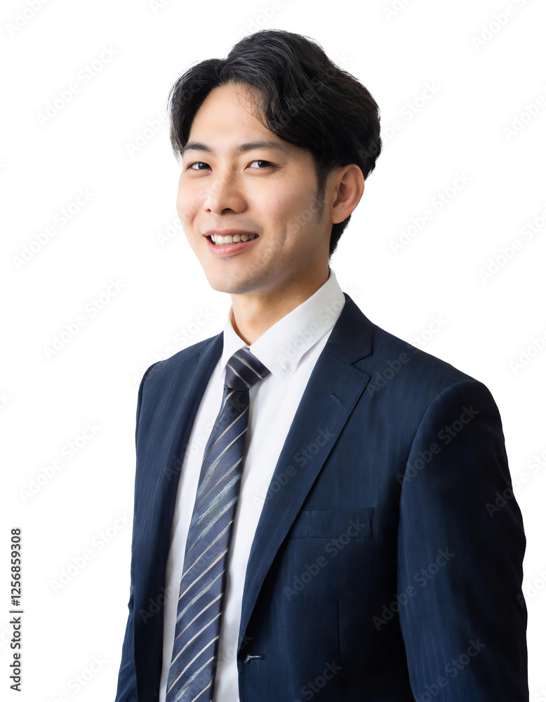 Portrait of only one Man. White Background. Portrait of only one Man. White Background.