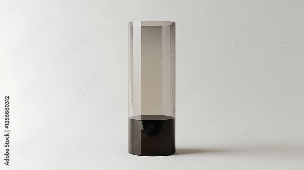 Smoked Glass Vase on White Background: Minimalist Home Decor Smoked Glass Vase on White Background: Minimalist Home Decor