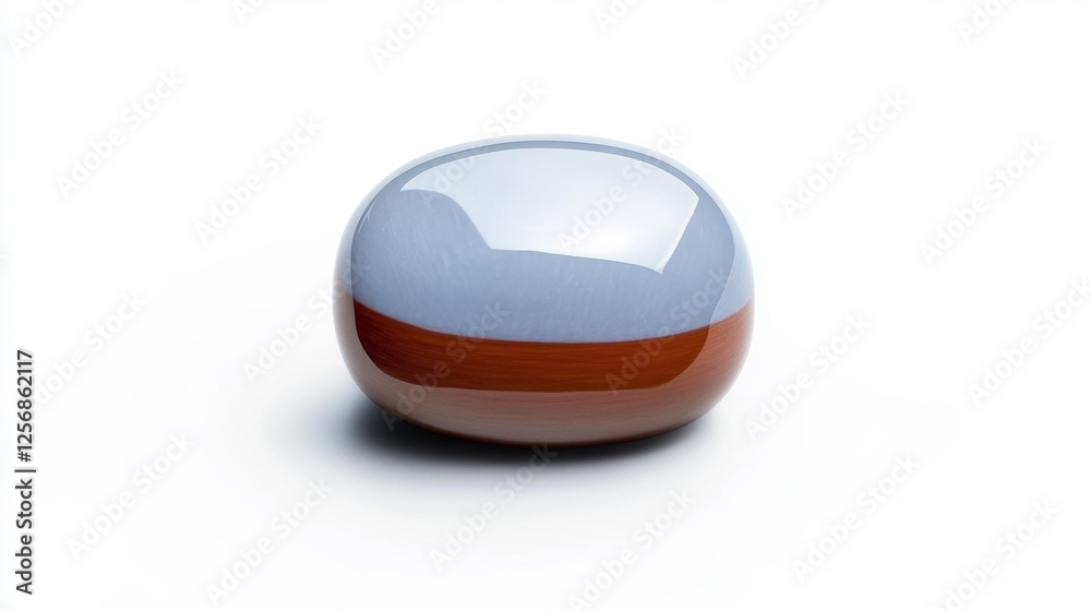 Smooth and glossy pebble with wooden texture details. Generative AI Smooth and glossy pebble with wooden texture details. Generative AI