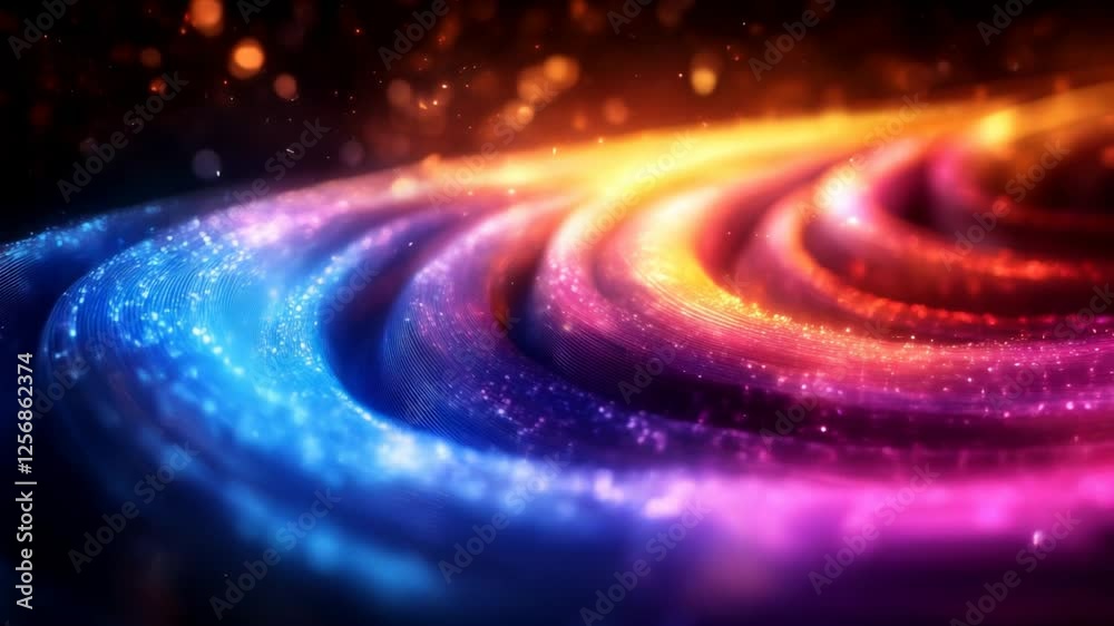 light trails on abstract space background 