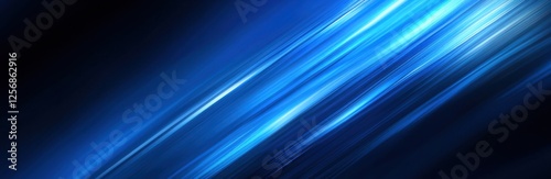 Abstract blue diagonal light streaks background.