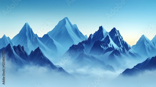 Wallpaper Mural Majestic Blue Mountains Enveloped in Morning Mist Torontodigital.ca