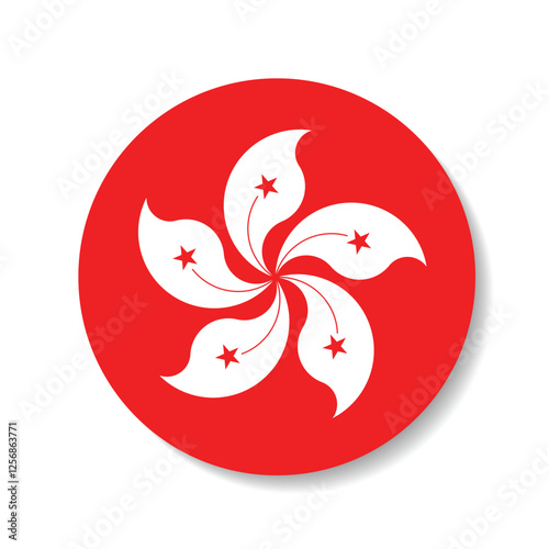 Hong Kong flag circle icon vector illustration design