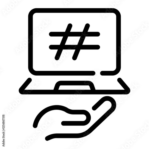 hastag Line Icon