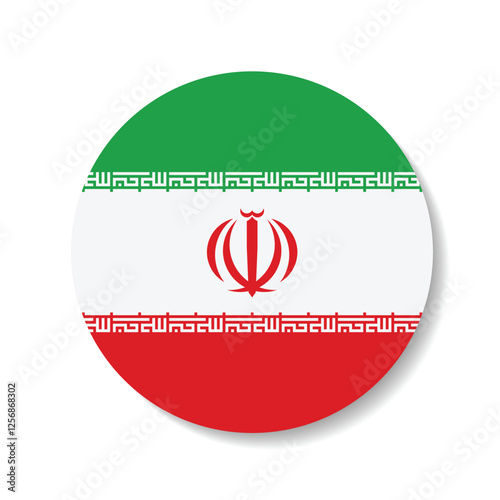 Iran button flag. Iran flag circle icon vector illustration design
