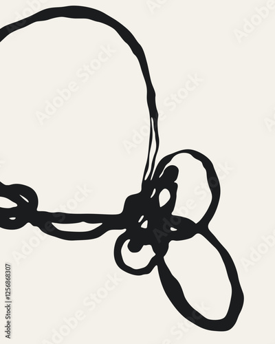 thick and dynamic black lines on a light cream background