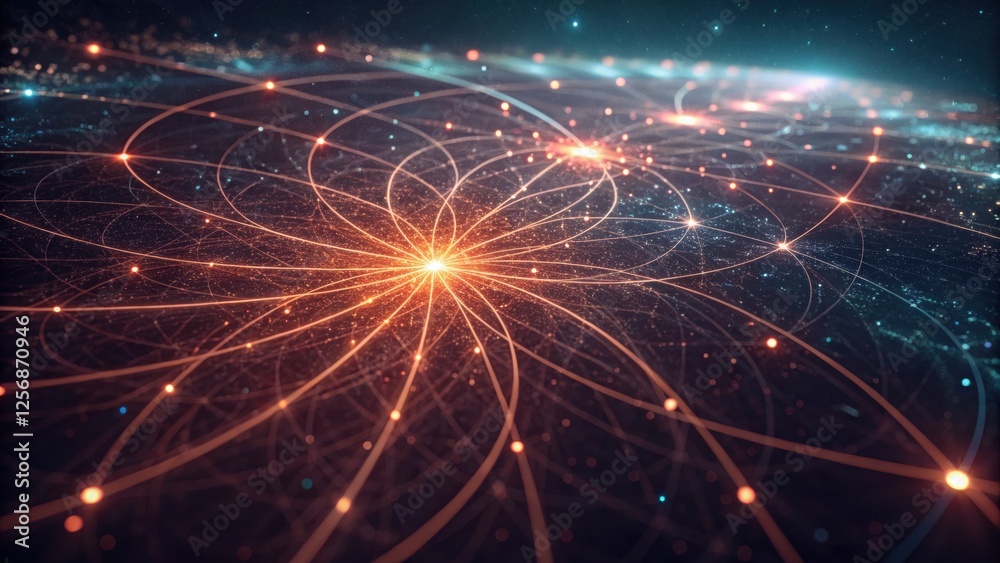 Fototapeta premium Abstract digital network with glowing connections