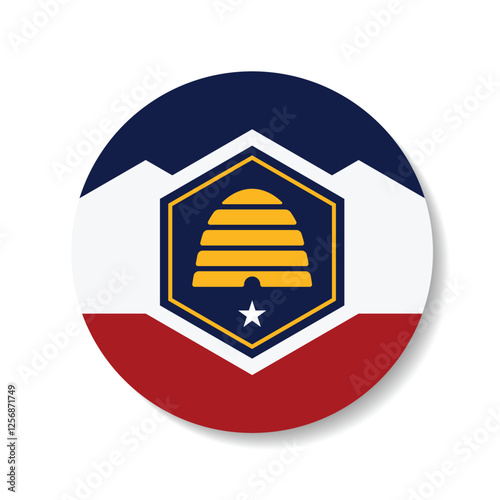 Utah state circle flag logo icon digital vector illustration photo