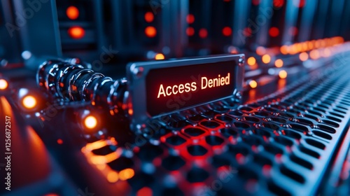 Access Denied Message Displayed on Computer Server Screen. Generative AI