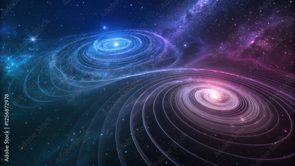Obraz premium Cosmic swirl of galaxies in vibrant colors