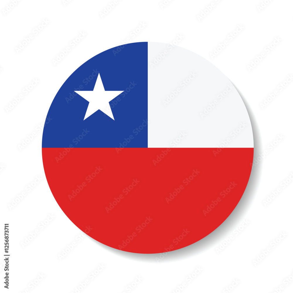 Chile flag circle icon vector illustration design Chile flag circle icon vector illustration design