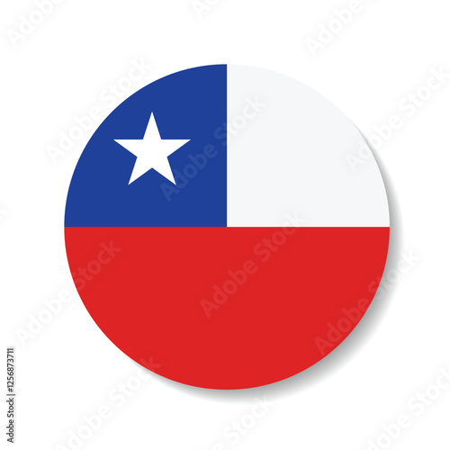 Chile flag circle icon vector illustration design photo