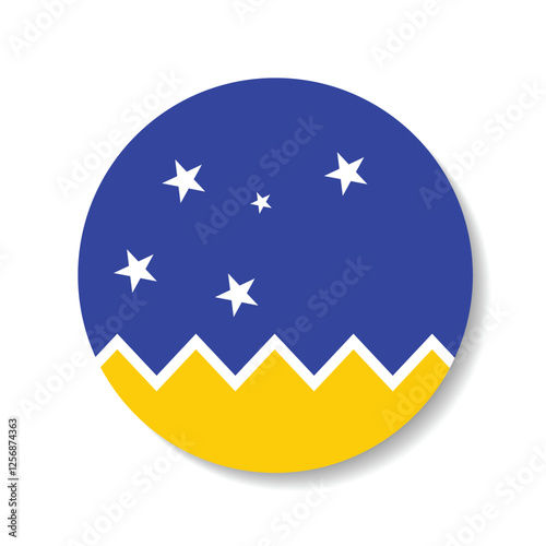 Magellan-chilean Antarctic Region flag circle icon vector illustration design photo