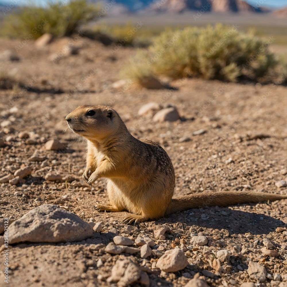 Bright Encounters: A Utah Prairie Dog and Lizard in the Sunshine Bright Encounters: A Utah Prairie Dog and Lizard in the Sunshine