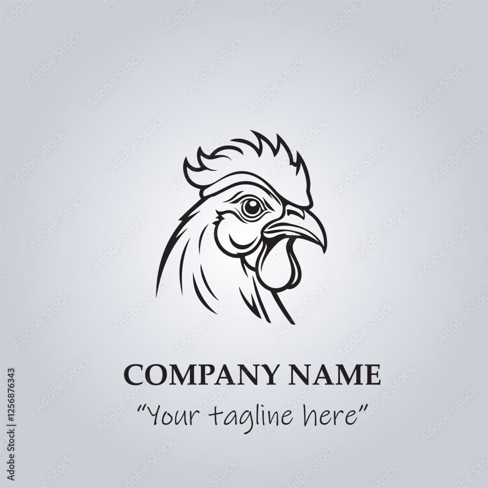 Obraz premium head of chicken company logo vector illustration