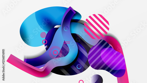 Vibrant abstract background overlapping shapes