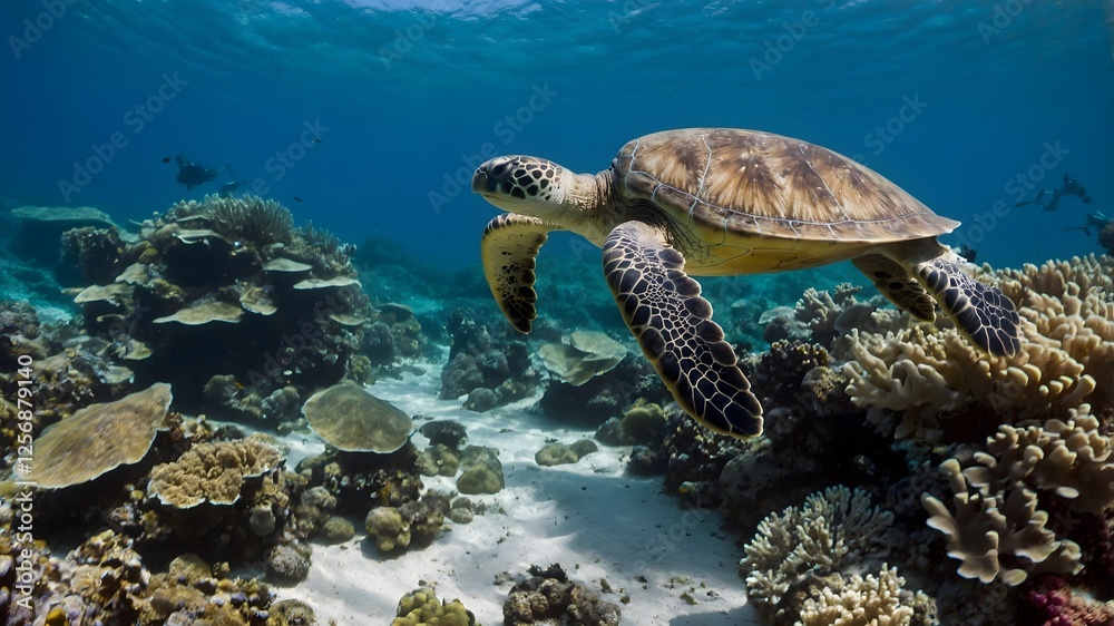 Obraz premium A Turtle’s Cry: Kemp's Ridley Sea Turtle Champions Ocean Protection