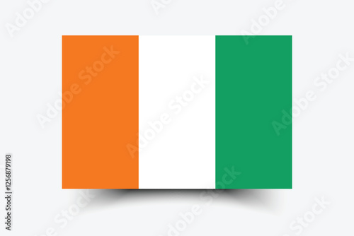 Cote d 'Ivoire flag official colors and proportion digital vector illustration.