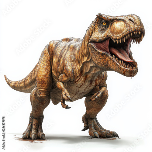 Tyrannosaurus rex Characteristics: A carnivorous dinosaur with strong jaws and sharp teeth, reaching 