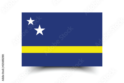 Flag of Curacao. Curacao flag. Flag icon. Standard color. Standard size. A rectangular flag. Digital illustration. Vector illustration.