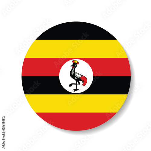 Free Download Uganda flag. Uganda circle flag logo icon digital vector illustration - GFXLoad