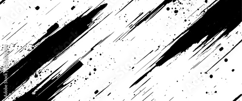 Vector black spots, splashes and dotted paint brush grunge texture rough black.