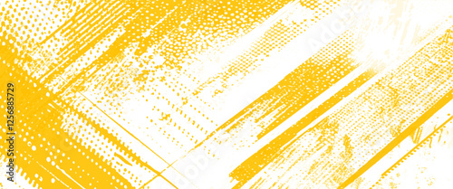 Obraz na płótnie Vector gold style paintbrush grunge with halftone dots pattern texture w salonie
